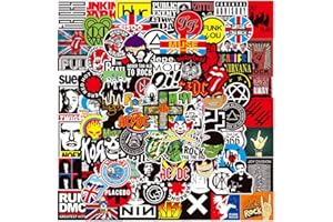 TACOMEXI Naklejki Rock an Roll na laptopa, 100 sztuk, winylowe, zestaw naklejek na samochód, bagaż, komputer, deskorolkę, motocykl, dla młodzieży i dorosłych