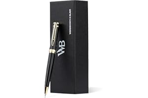 WORDSWORTH & BLACK Wordsworth and Black Mechanical Pencil Graphite Lead- Stunning Luxury Metal Pencil, Black Lacquer 24K Gold Finish, 0.7mm Led, Best Gift Set for Men & Women, Professional Executive Office Pencils