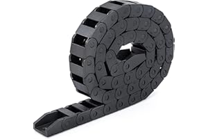 JESUSTREE Chaîne Porte Câbles, Chaîne de Traînage Chaîne de Transmission, Longueur 1 m, Chaîne de Transport en Nylon Renforcé Noir Pour l'Imprimante 3D CNC Machines,10 x 20 mm