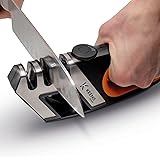Keens Tools: affilacoltelli manuale con angolo di affilatura regolabile affilacoltelli 3 stadi, con slot affila forbici. affi