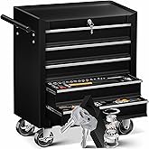 Masko&reg; - Workshop trolley with wheels, tool trolley, tool box, 5 and 7 compartments