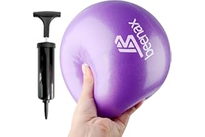 Beenax 23cm Soft Pilates Ball, Pump Included - 9 Inch Exercise, Mini Barre, Gym Ball - Yoga, Pilates, Core Training, Physical Therapy, Balance (Home, Gym, Office)