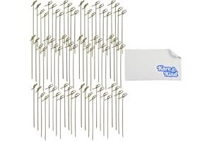 Kare & Kind 200 pièces de pics à cocktail en bambou - brochettes nouées de 6 pouces - cocktails, apéritifs, hors d'oeuvre, yakitori, barbecue, brochettes de viande, de fruits et de légumes