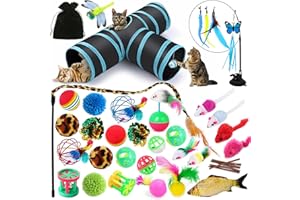 JOYBOY Katzenspielzeug mit katzentunnel, Spielzeug,3-Wege Pet Play Tunnel Tube für Kätzchen,Spielzeugmäuse Spielzeug Variety Pack für Kitty