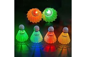 Shengruili Led Badminton Bälle,6 Stücke LED Federballs,Led Nylon Sport Badminton,Leucht-Federball,Leuchtende Federbälle,Led Badminton Set Kinder,für Indoor/Outdoor Sportaktivitäten