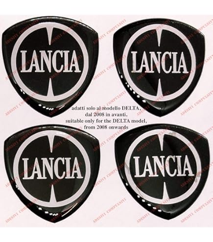 Adesivi 3D Ufficiali Lancia - 4 Pezzi, Diametro 9 Mm