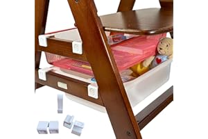 GENERIC EmSoLi Trofast Adapter kompatibel für Hochstuhl Hauck Alpha für Plastikwannen und Körbe,Haken, Kippschutz (Weiss, Trofast Adapter +1 Haken)