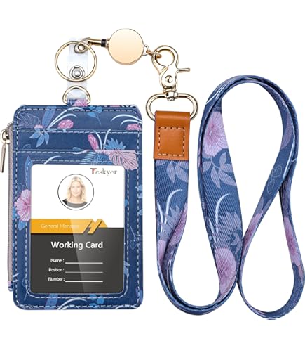 Porta Badge Multifunzionale In Pelle PU Porta Carte Da Lavoro Con - Foto 7