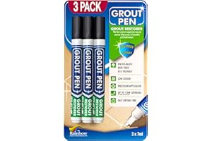 RAINBOW CHALK MARKERS LTD 3 x schwarze Fugenstifte – entworfen für die Wiederherstellung von Fliesenfugen in Bad und Küche