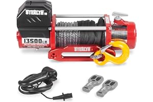 Stealth Winches V2 13500lb Wireless Recovery Budget Electric Winch High-Power Motor, Full Steel Gearing, Heavy Duty Sealed Solenoid, 2 Wireless Remotes, User-Friendly (12 Volt - Synthetic Rope)