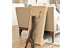 PETKARAY Rascador para Gatos, Alfombrilla de sisal para Gatitos, Almohadilla para rascar en Forma de L para Gatos de Interior, Protector de Muebles de Pared con Hierba Gatera