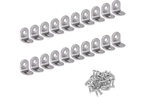 HONGXIN-SHOP Soporte de Esquina 90 Grados Soporte de ángulo de Acero Inoxidable en Forma de L 20 Piezas Corner Brace con Tornillos 20*20mm
