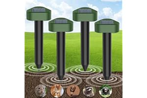 BOJYS Scaccia Talpe Solare 4 Pezzi, Ultrasuoni per Topi da Esterno, Repellente Impermeabile, Efficace Fino a 360m², Respinge Le Talpe e Serpente,Gopher per Giardini e Prati