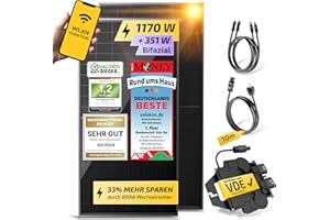 Solakon 1170W Balkonkraftwerk 800W komplett Steckdose - Balkonkraftwerk 1000 Watt neuester Wechselrichter 800W - Solaranlage Komplettset mit 585W Solarmodule -Photovoltaik Komplettanlage 10m Kabel