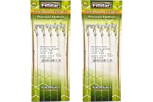 PRO FILSTAR Angelhaken Set mit Vorfach für Method Feeder 10 Stück, Größe 8, Flechtschnur 10cm, Dia 0,12mm - Angeln Karpfen Zubehör - Hook with a Needle - Boilies Haken Set - Sport Set - Fishing Rig