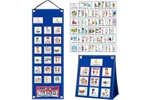 KECOLNA Visual Schedule for Kids Chore Chart, Morning Bedtime Routine Chart for Toddlers, Responsibility Daily Schedule Board Communication Cards Autism Learning Materials for Home School, 70 Cards