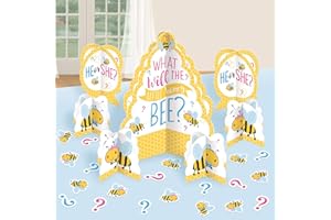 Amscan 282166 - Gender Reveal What Will It Bee? Table Decorating Kit - 8 Pack