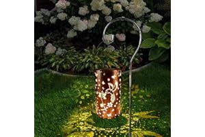 ZIKSUN Solar Lanterns Outdoor Garden Hanging Lights, Birdy Hollow Design IP65 Waterproof Lantern, Solar Auto On/Off Lanterns Perfect Gifts for Garden Outside Table Patio Balcony Courtyard