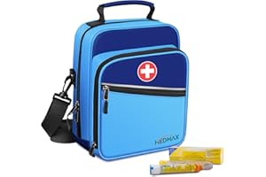 MEDMAX Insulin Cooler EpiPen Carrying Case Insulated, Travel Medication Diabetes Supplies Organizer Bag with Shoulder Strap for Asthma Inhaler, Auvi-Q, Allergy Medicine Essentials, (Blue)