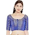Studio Shringaar Women's Brocade Elbow Length Sleeves Saree Blouse