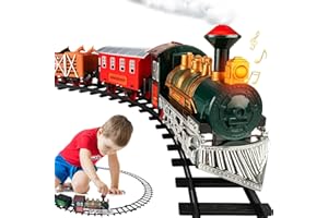 ATLASONIX Electric Train Set for Kids, Under The Tree Christmas Train with Lights, and Sounds - Holiday Train Around Christmas Tree with Tracks, Electric Train Set for Boys Girls Age 2 3 4 5 6 7 8 9 10+ Old