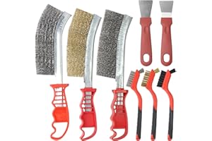 WYTNB Zestaw 8 grubych stali nierdzewnych, szczotka ręczna z łopatą, zakrzywiona szczotka