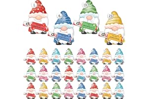 BOFUNX 24pcs Schokolade Banderole Weihnachten Advent Countdown Geschenk Weihnachtszwerg Aufkleber Adventskalender Deko Weihnachten Geschenk für Kinder Jungen Mädchen