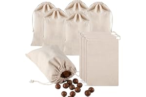 FYGUARD 10 Stück Jutesäckchen, 19 x 29cm Baumwollsäckchen Jutebeutel Klein Stoffbeutel zum Bemalen Leinensäckchen Adventskalender Säckchen zum Befüllen Weihnachten Hochzeit Kindergeburtstag