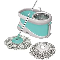 Spotzero by Milton Prime Spin Mop with Big Wheels and Stainless Steel Wringer, Bucket Floor Cleaning and Mopping System…