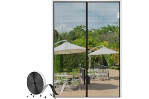 fowong Fliegengitter Tür Magnet 75×210 cm, Update Magnet Insektenschutz Balkontür, Verstärkt Magnet Fliegenvorhang, Klebemontage Ohne Bohren