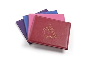 Vicloon Disabled Badge and Timer Holder, PU Leather Disabled Badge Holder Wallet Protector, Blue Badge Timer Holder ProtectorHologram Safe Disabled Badge Holder (Red)