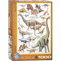 Dinosaurier Puzzle 1000 Teile 68x48 Cm – Kreidezeit-Motiv, Premium-Qualität, Leinenstruktur, Lizenziert