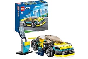 LEGO 60383 City La Voiture de Sport Électrique, Jouet pour Garçons et Filles de 5 Ans, Set de Voiture de Course, avec Minifigurine de Pilote, Idée Cadeau