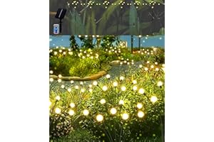 ‎JOYSING Joysing Solar Gartenleuchte Außen 6 Stück Solar Glühwürmchen Leuchte mit Fernbedienung, 8 Modi Solarleuchte Garten Wasserdicht Gartenbeleuchtung Glühwürmchen Gartenlichter für Patio Yard Garten Deko