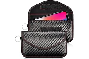 Wonwood_direct Faraday Bag Cell Phone Signal Blocker Schermatura anti-tracciamento RFID Signal Blocker Bag per telefono Privacy Screen e Car Key Anti-hack Case Blocker (bordo rosso nero)