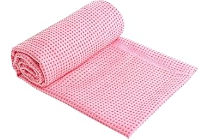 FUTUHADA Serviette antidérapante yoga pour tapis, sac transport maille, 183 x 63 cm microfibre, poignée silicone, Hot Yoga Bikram Pilates (rose)