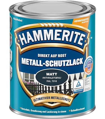 Metallschutzlack Matt In Mausgrau RAL 7005 – 1 Liter, Für Innen- Und Außenbereich, Schnell Trocknend