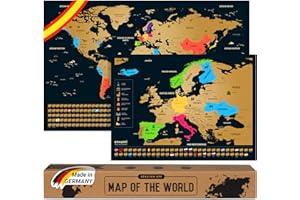 envami® Mapa Mundi Rascar - Español - Más el mapa de Europa - Mapas del Mundo para Marcar Viajes - 68 X 43 CM - Plata - Scratch Off Travel Map