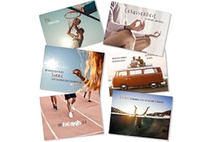 ERIK ANDERSON Postkarten Set (32 Stück) hochwertig - Motivationskarten, Grußkarten mit motivierenden Sprüchen und Lebensweisheiten - Gefühlskarten zur Motivation - ideal als Postkarte oder Karten als Geschenk