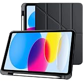 Klasse Apple iPad 10.9 in&ccedil; 2022 10. Nesil Uyumlu Smart Kılıf, Apple Pencil Kalemlikli, Trifold, Esnek, Mat, Darbeye Tam Dayan