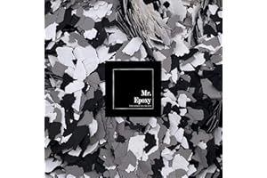 Mr. Epoxy Farbchips für Bodenbeschichtung (1 kg, Mix Grau/Schwarz/Weiß) - Epoxidharz Deko Chips - Terrazzo Flakes (Farb Chips) für Garagenböden, Keller & Werkstatt