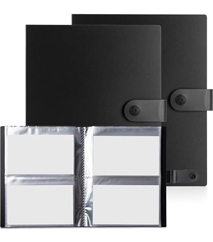 Jactales Large 5x7 Index Card Holder Binder with Clear Plastic Sleeves   200 Pocket Card Organizer for Indexcards, Flashcards, Postcards, Recipe  Cards, Photos, and Study Notes  Small Storage Album : Amazon.co.uk: