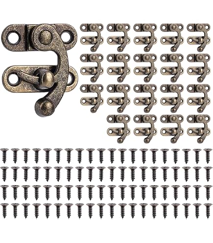 MDEOOSKY 20-Pack Jewellery Box Hinges & Clasps – 28x32mm Antique Bronze Zinc Alloy Lock, For Handicrafts, Gift Boxes, Birdhouses & Dollhouses