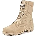 WIDEWAY Men's Military Jungle Boots Full Grain Leather Speedlace Desert Boots Combat Outdoor Work Water Resistant Boots