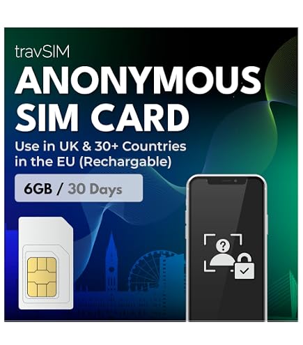 TravSIM UK Prepaid SIM Card - 20GB Data + Unlimited Calls & Texts, 30 Days, 4G/5G, Works Across The UK