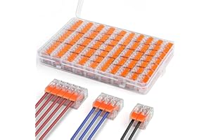 NEUTYPECHIC 75 Pièces Connecteurs Électriques Rapide, PC Ignifuge Bornes de Connexion, 0.14-4.0mm² Câble Connecteur de Fil Compact Conducteur 35pcs 2 entrées, 25pcs 3 entrées,15pcs 5 entrées