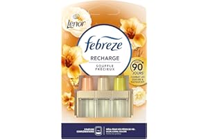 Febreze 3Volution Lenor Souffle Précieux Recharges pour Diffuseur Électrique, 7 Recharges de 20ml, 3 Parfums en Alternance, Combat les Odeurs en Continu, Jusqu'à 90 Jours