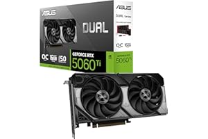 ASUS Dual GeForce RTX 5060 Ti 16GB GDDR7 OC Edition (PCIe 5.0, 16GB GDDR7, DLSS 4, HDMI 2.1b, DisplayPort 2.1b, diseño de 2.5 Ranuras, diseño de Ventilador Axial-Tech, tecnología 0dB)
