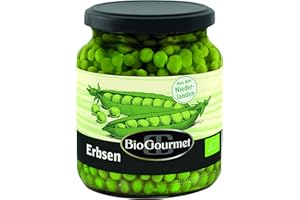 ‎BIOGOURMET BioGourmet Feine Erbsen – Bio Hülsenfrüchte aus niederländischem Anbau | Vielseitige Gemüsebeilage & Zutat für vegetarische Gerichte |350 g