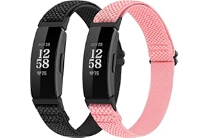 SHIJZWD Adjustable Elastic Watch Strap Compatible with Fitbit Inspire 3/Inspire 2/Inspire/Inspire HR/Fitbit Ace 3/Ace 2, Soft Breathable Nylon Sport Band Stretchy Replacement Wristband for Women Men